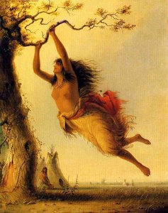 Indian Girl Swinging — Alfred Jacob Miller