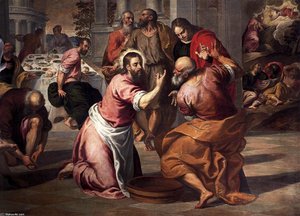 Washing Of The Feet — Jacopo Palma Il Giovane, Renaissance Venetian School