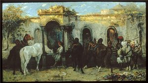 Arabs In Egypt, Sunrise — Adolf Schreyer