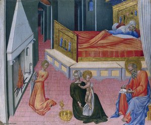 The Birth Of Saint John The Baptist - Predella Panel — Giovanni Di Paolo