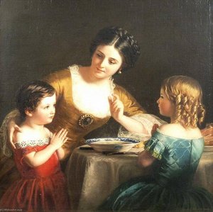 Grace Before Meal — Samuel Baruch Halle, Academic Painting