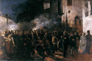 Firemen Running To A Fire — Gustave Courbet