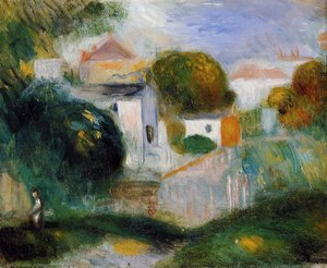 Houses In The Trees — Pierre-auguste Renoir, Impressionist Landscape