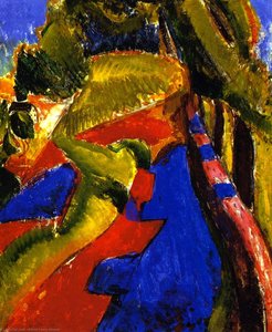 Fauve Landscape With Red And Blue — Alfred Henry Maurer, Fauvism