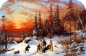Death Of The Moose At Sunset, Lake Famine South Of Quebec — Cornelius David Krieghoff