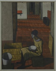 Girl With A Bowl (interior) (morning) — Felice Casorati