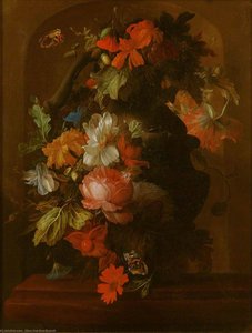 Still Life With Flowers And Butterflies — Elias Van Den Broeck