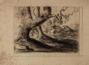 Tree Trunks And Rocks — Thomas Cole