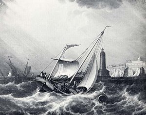Ships In A Stormy Sea, (painting) — Robert W. Salmon