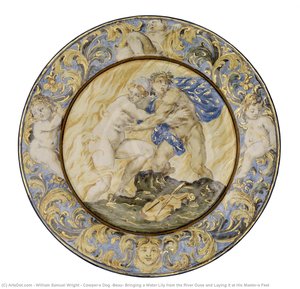 Cowper's Dog 'beau' Bringing A Water Lily From The River Ouse And Laying It At His Master's Feet — William Samuel Wright, Classical Illustration