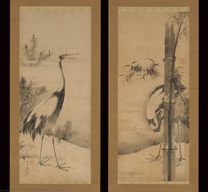 Cranes — Soga Shohaku, Muromachi Period”