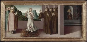 EN PRESENCE DE SAINT JEAN GUALBERT, LE BIENHEUREUX PETRUS IGNEUS SUBIT L'ORDALIE DU FEU CONTRE L'ARCHEVEQUE DE FLORENCE