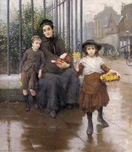 The Pinch Of Poverty — Thomas Benjamin Kennington, Social Realism