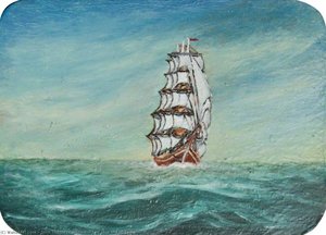 Tall Ship In Full Sail — John Thomas Cartmell