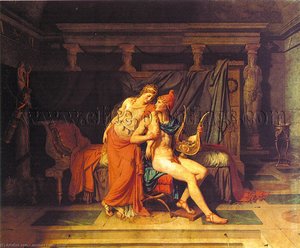 Paris And Helen, Oil On Canvas, Musée Du L — Jacques-louis David, Neoclassical Style