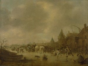 Patineurs — Ostade Isaack Van