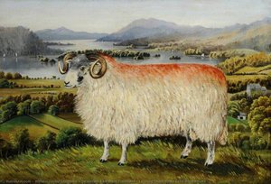 Swaledale Ram From Troutbeck, Looking South Down Lake Windermere — William Taylor Longmire