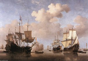Dutch Ships Coming To Anchor — Willem Van De Velde The Elder