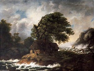 Rocky Shore Scene With A Ship Foundering — George Smith