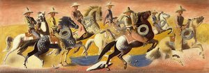 Advance Guard Of The West (mural Study, New Rockford, North Dakota Post Office) — Eduard Buk Ulreich, Contemporary Realism