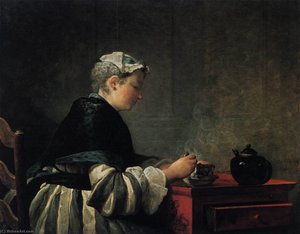 Woman Taking Tea — Jean-baptiste-siméon Chardin