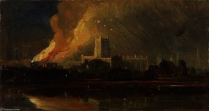 Bristol Riots - The Burning Of The Bishop's Palace — William James Müller