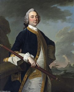 Portrait Of A Flag Officer Of The White Squadron — Thomas Hudson, Neoclassicism