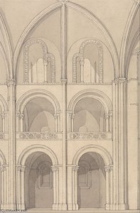 Perspective Elevation Of Part Of The Abbey Church Of Saint Stephen At Caen, Normandy — John Sell Cotman