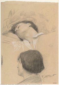 Reclining Young Man (romeo); Man In Profil Perdu (studies For — Gustav Klimt
