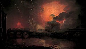 Firework Display At Castel Sant'angelo — Joseph Wright Of Derby, Romanticism