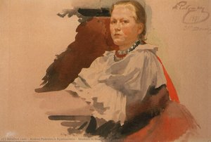 Woman in Novgorod Peasant Dress
