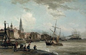 Shipping On The Schelde — Cornelis Christiaan Dommelshuizen
