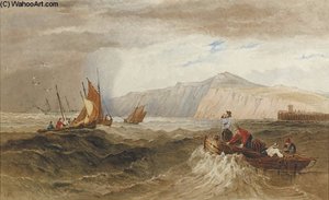 Fishing Smacks Off Dover — Samuel Prout