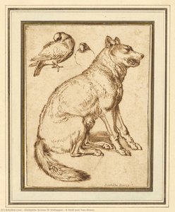 A Wolf And Two Doves — Sinibaldo Scorza Di Voltaggio, Baroque