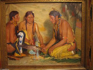Making Sweet Grass Medicine, Blackfoot Ceremony — Joseph Henry Sharp