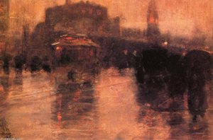 Columbus Avenue, Boston — Frederick Childe Hassam, Impressionism
