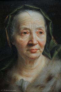 Portrait Of An Old Woman With A Green Scarf — Christian Seybold
