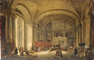Les marchands d'estampes sous le guichet de la Colonnade