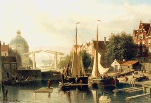 Gezicht Op Amsterdamse Binnenhaven