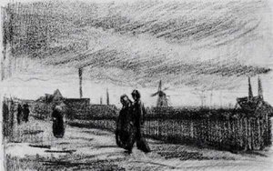 People Walking In Eindhoven — Vincent Willem Van Gogh, Post-impressionism
