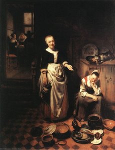 The Idle Servant — Nicolaes Maes, Dutch Golden Age