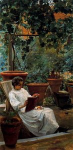 Garden, Woman Reading — Ignacio Díaz Olano
