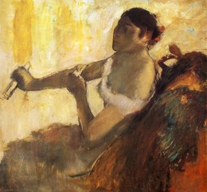 Seated Woman Pulling Her Glove — Edgar Degas, Impressionist Movement