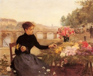 A Parisian Flower Market — Victor Gabriel Gilbert