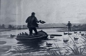 Hunting For Mallards, (painting) — Lewis L Cross