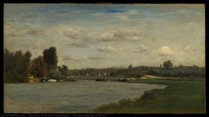 Landscape On A River — Charles-françois Daubigny