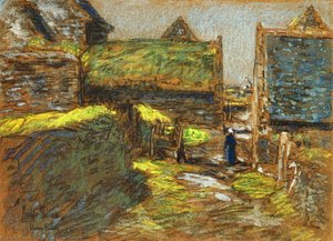 Brittany Barns — Frederick Childe Hassam, Impressionism