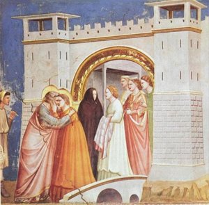Scrovegni - [06] - Meeting At The Golden Gate — Giotto Di Bondone, Proto-renaissance
