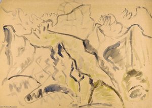 Mountains And Lake, Norway — William H. Johnson