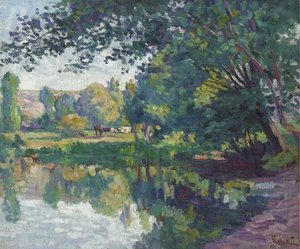 Willow On The Bank Of The Cure — Maximilien Luce